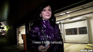 Shy Czech girl is convinced the flash & fuck in public