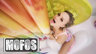 Mofos - Thin Blonde Babe Emma Hix Gets Filled With Brad's Big Cock In Her Inflatable Room