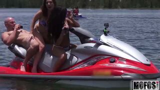 Teens Ride the Party Boat video starring Eva Saldana - Mofos