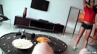 Petite GF loses a bet to her man and tries anal