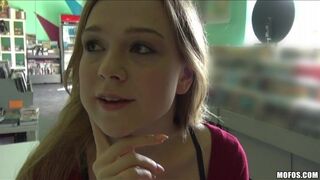 Dirty blonde bombshell toys her juicy pussy to orgasm