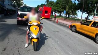 HOT natural exhibitionist fucks her man in public