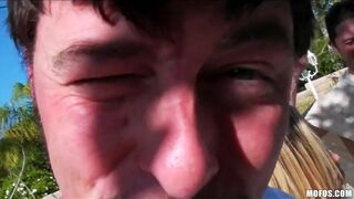 Backyard toga party turns into an orgy session by the pool