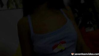 Teen slowly stripping