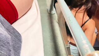 Compilation. Stranger woman masturbated me on the train