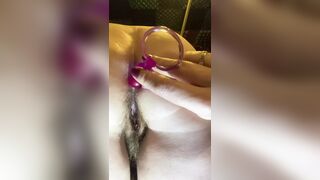 FILTH?! The kinkiest way to piss? Bent over, fucking my ass with anal beads, & a balloon between my legs for some ultimate ASMR