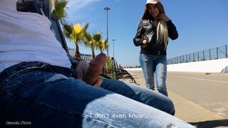 Babe Was Surprised To See Guy Jerking Off Dick In The Park And Helped Him Cum