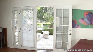 Courtney humilates her husband with a real cock