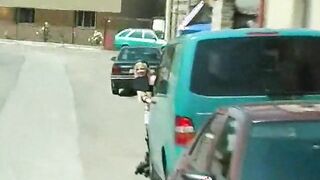 Cum faced inline skating