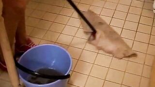 Horny cleaning lady