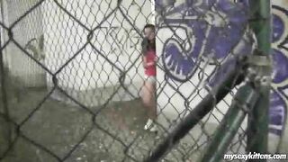 Against the concrete