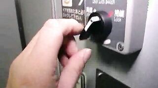 Blow job on railway toilet