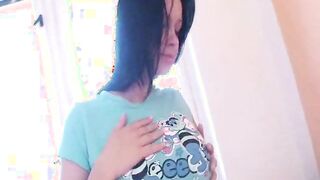 Girl with big tits masturbating