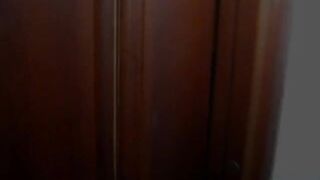 Girl poses in a shower