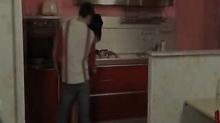 Anal games in kitchen