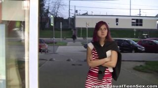 Quickie with redhead in nylons