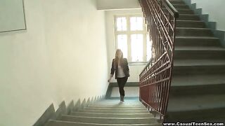 Hot teens enjoy quick casual fuck