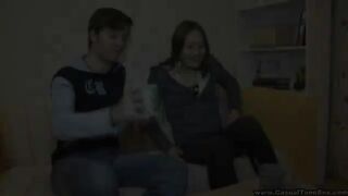 Cutie throat-fucked by casual bf