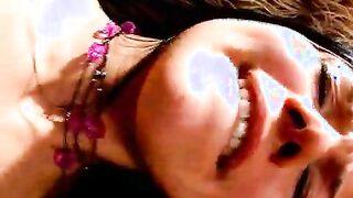 Dazzling brunette teen slut Clarise gets ass fucked from behind