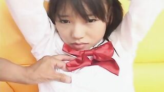 Riku Shiina gives hot blowjob while playing