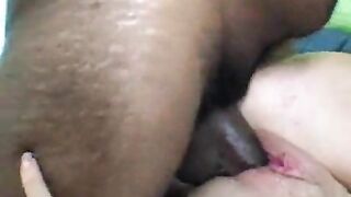 Lustful bitch Heather getting pink hairy pussy pounded by a giant schlong