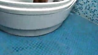 Adorable blonde teenage minx Amelie showing off her hot assets at the shower