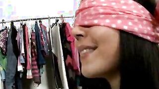 Eye-folded brunette Slovak teen angel Betsy slurping a gigantic penis on her knees