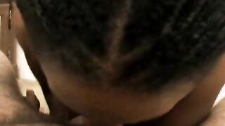 Amazing young black girlfriend Berlin sucking a small white dick