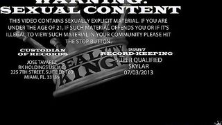 Skylar rides Reverse Cowgirl and gets pounded in Spoon position.