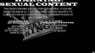 Kiara rides that cock and then gets her pussy pounded from behind.