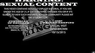 Emma Brown deep throats and rides her BF's hard cock for free rent.