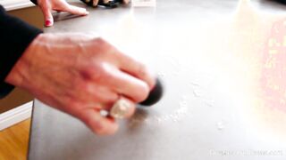 Classy MILF with big tits gets dirty with hot brunette