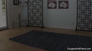 Dirty redhead babe has a sexual workout session with her stepmom