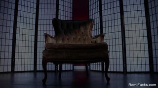 Romi dildos her tight wet pussy