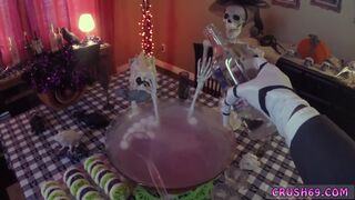 Webcam teen rides dick Swalloween Fun