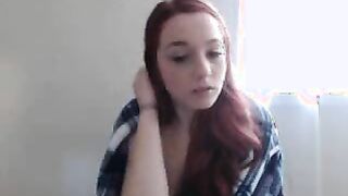 tiny ginger slave is doing everyting on webcam