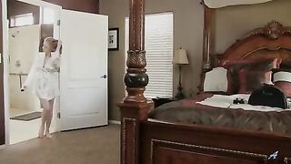 Copper haired mom with perfectly tempting tits goes for a ride on her sybian sex machine while the vibrating cock makes her tremble with orgasmic pleasure