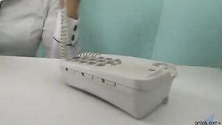 Horny office milf in fishnet stockings seduces a young stud and finds a stiff cock in her cunt and jizz squirted all over her pretty face