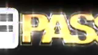 Slutty redhead gets a hard fuck from three horny guys