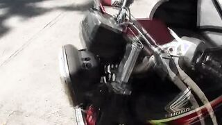 Dark-skinned Filipina girl Trixie picked up by foreigner driving Trike himself