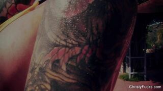 Christy Mack shows her ass in tight bikini