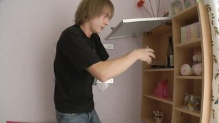 Cute lovely chicks drink wine and hardly fuck