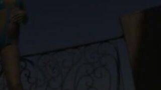 Sexy Sasha stripping and masturbating outdoor