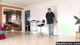 Barely legal Karmin makes a stud cum hard