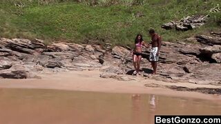 Big black cock for for a hot beach fuck