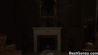 Deviant sex in front of gagged and bound slave-girl