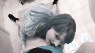 Mikka and Zinka in the toilet