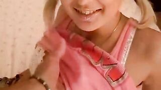 Big eyed blonde teen is naughty