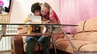 Study turns into teen fuck session