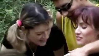 Incredibly hot teen orgy in the woods